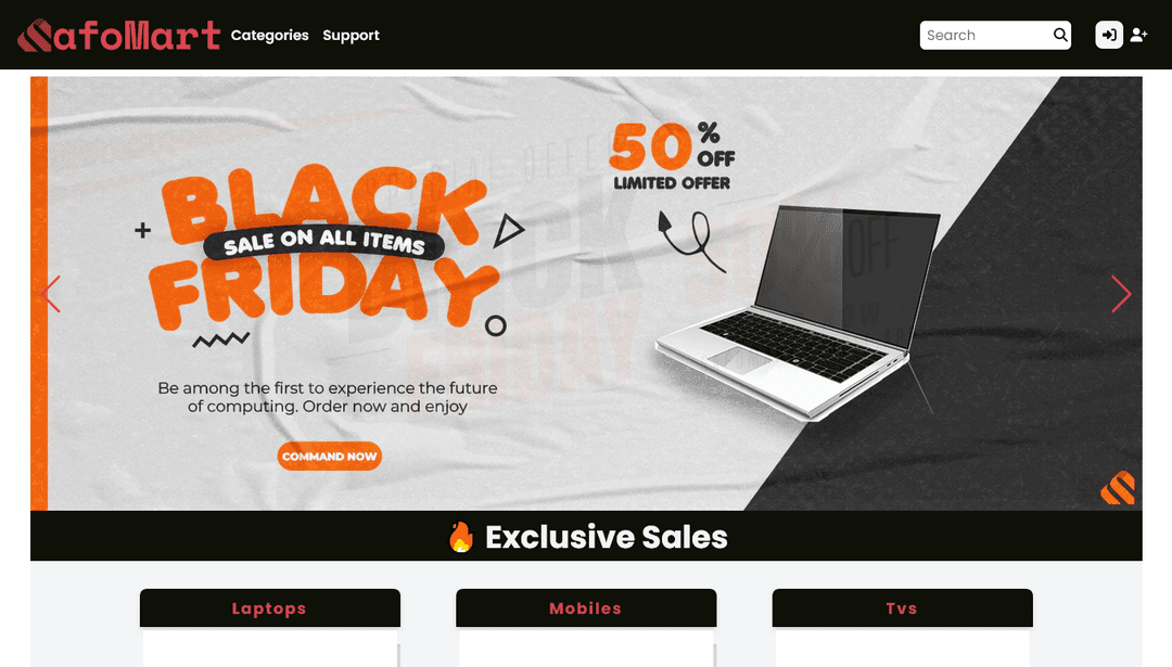 Safomart , A FullStack E-Commerce Web App